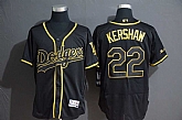 Dodgers 22 Clayton Kershaw Black Gold Flexbase Jersey,baseball caps,new era cap wholesale,wholesale hats